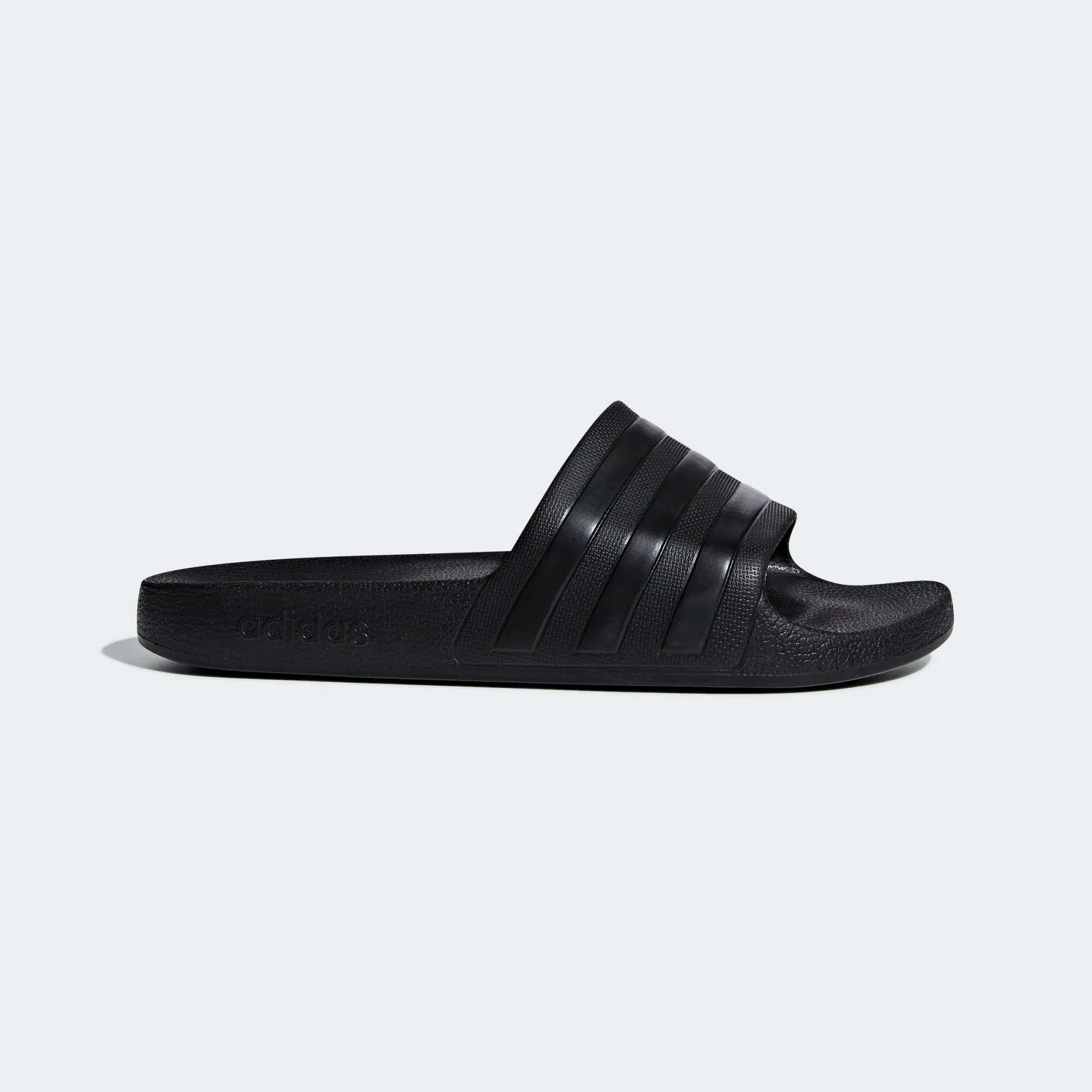 Adidas Adilette Aqua Stripe Slides (Triple Black)(F35550)