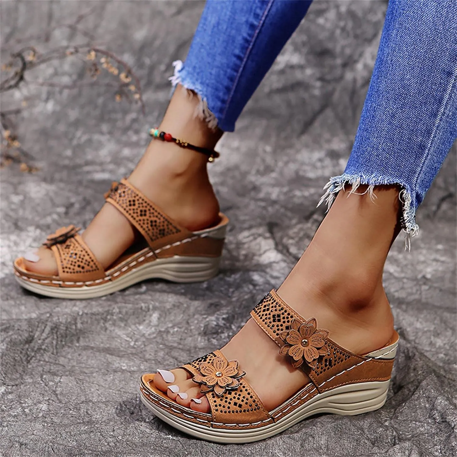 Adjustable Orthopedic Sandals Women Arch Support Flip Flops Summer Casual Walking Shoes Non Slip Beach Outdoor Thick Cushion