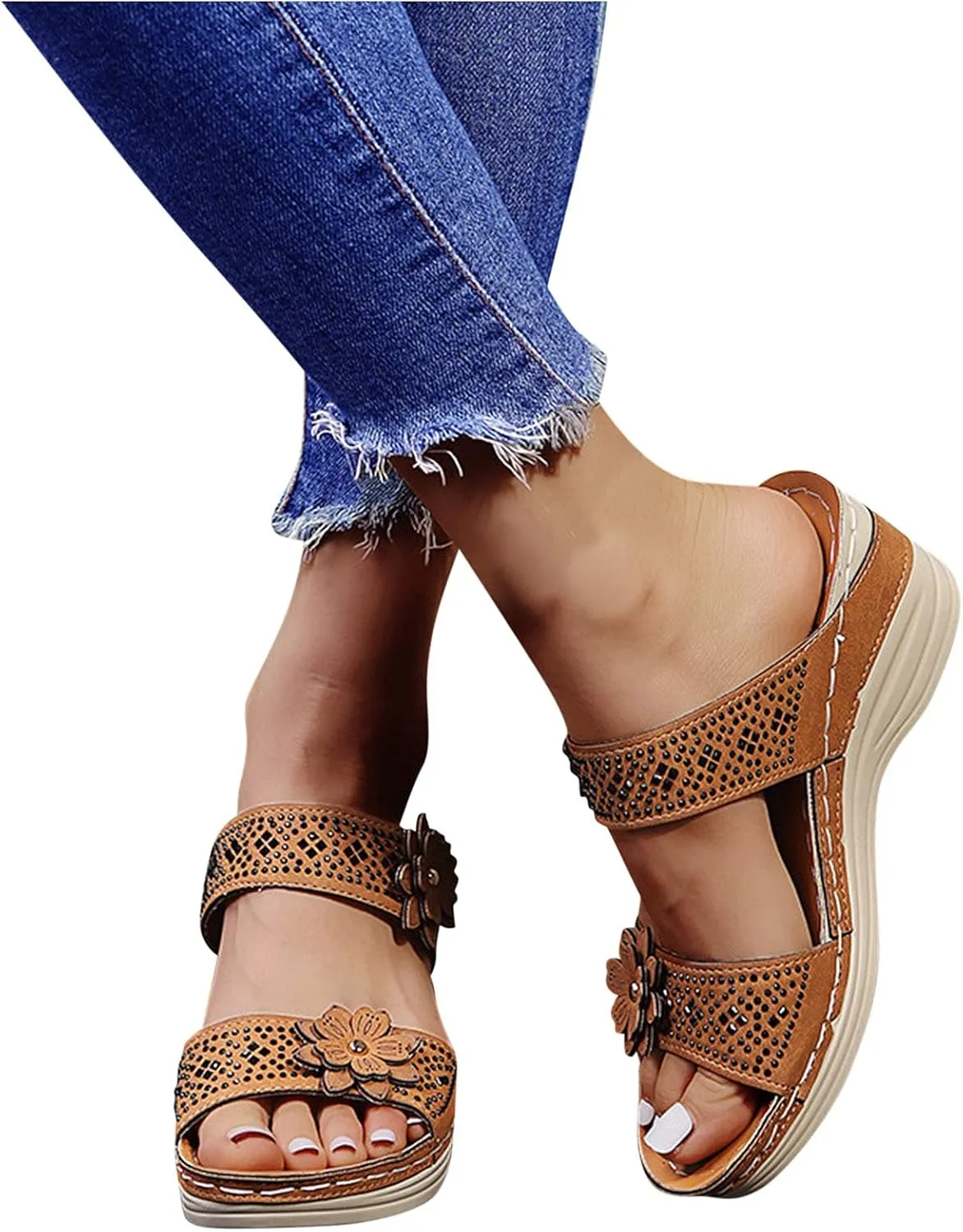 Adjustable Orthopedic Sandals Women Arch Support Flip Flops Summer Casual Walking Shoes Non Slip Beach Outdoor Thick Cushion