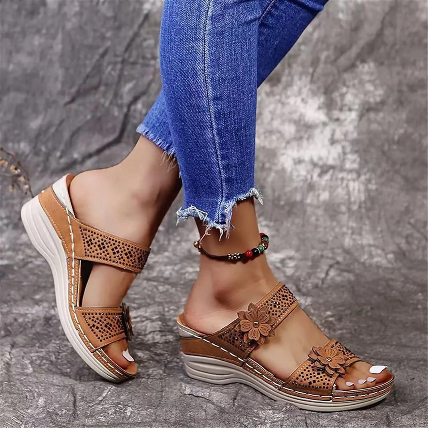 Adjustable Orthopedic Sandals Women Arch Support Flip Flops Summer Casual Walking Shoes Non Slip Beach Outdoor Thick Cushion