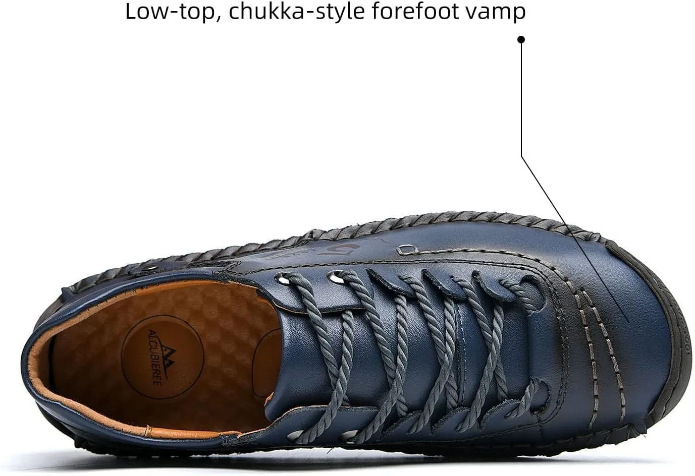 alcubieree Mens Leather Casual Shoes Comfortable Fashion Sneakers Loafers Lightweight Dress Walking Driving Shoes for MenSize 7.5-13