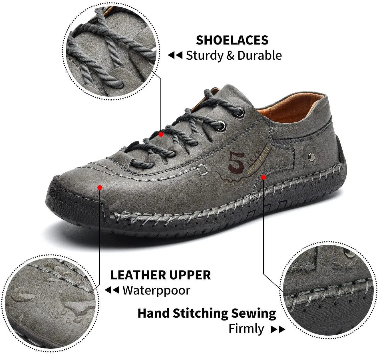 alcubieree Mens Leather Casual Shoes Comfortable Fashion Sneakers Loafers Lightweight Dress Walking Driving Shoes for MenSize 7.5-13