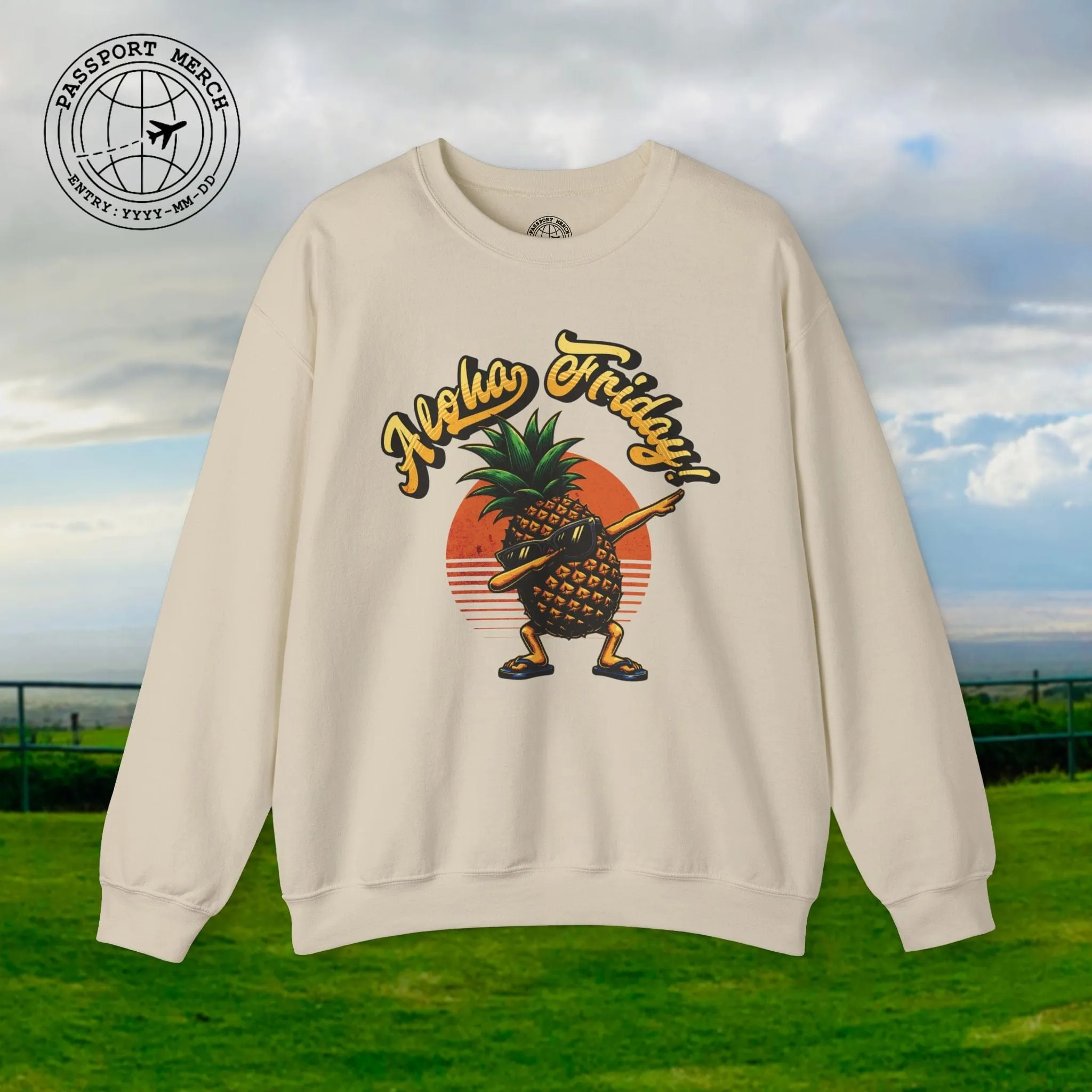 Aloha Friday Dabbing Pineapple Hawaii Crewneck