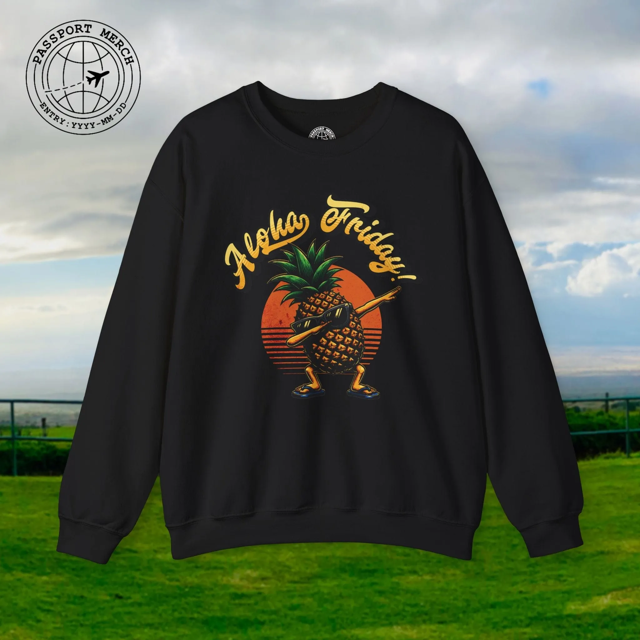 Aloha Friday Dabbing Pineapple Hawaii Crewneck
