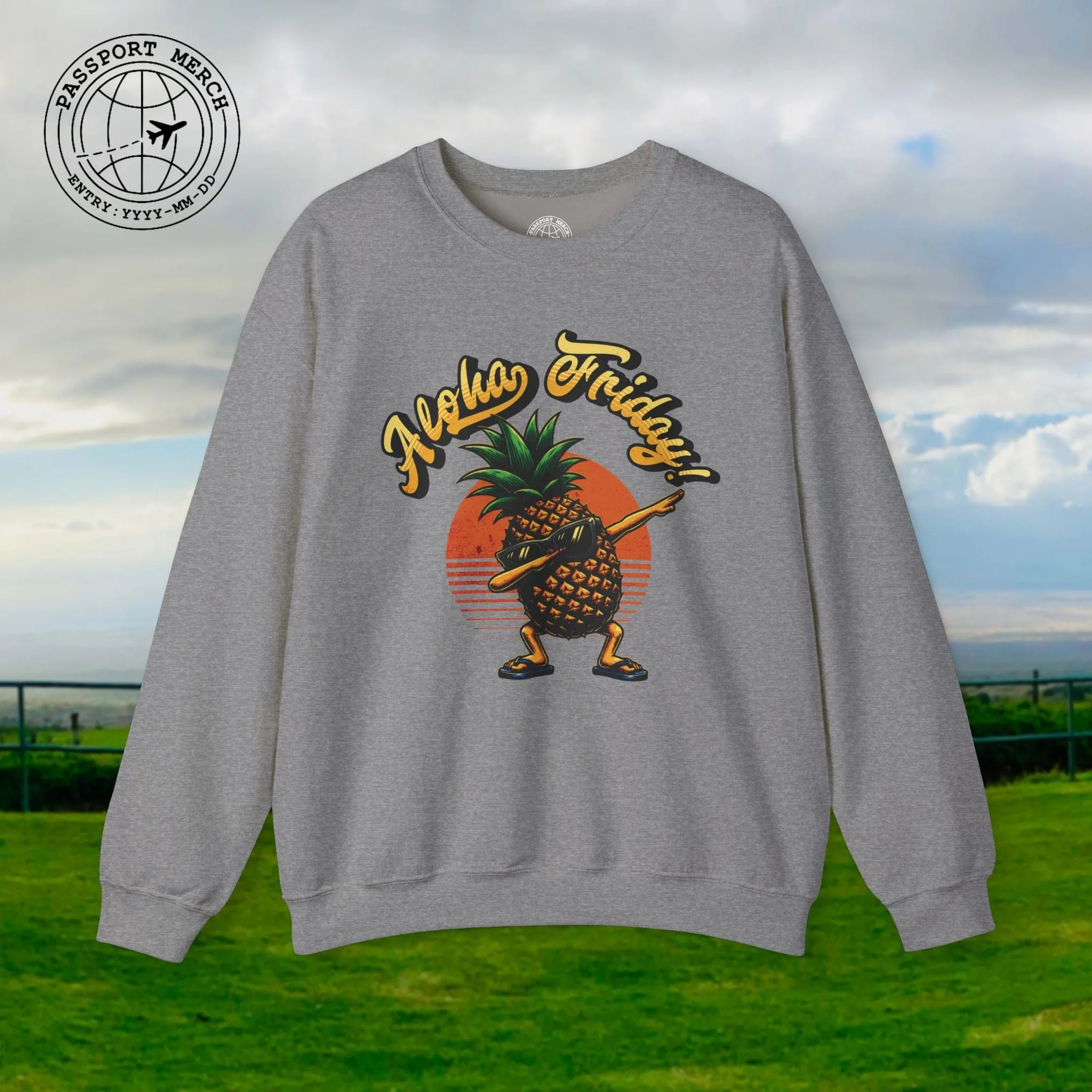 Aloha Friday Dabbing Pineapple Hawaii Crewneck