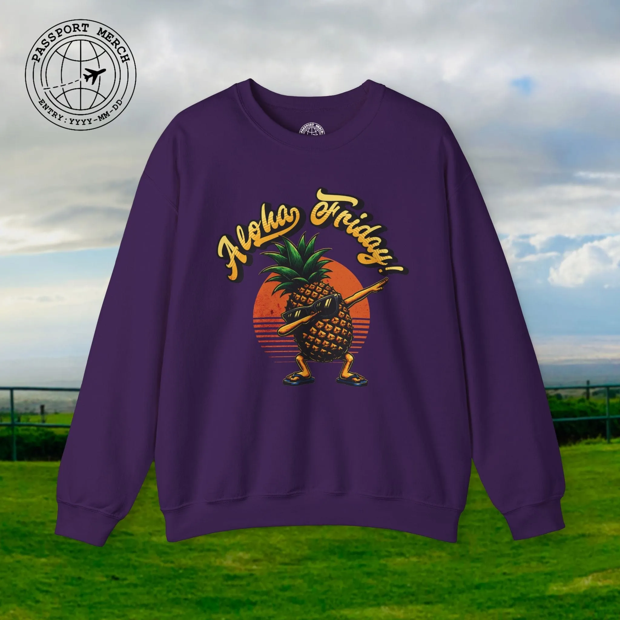 Aloha Friday Dabbing Pineapple Hawaii Crewneck