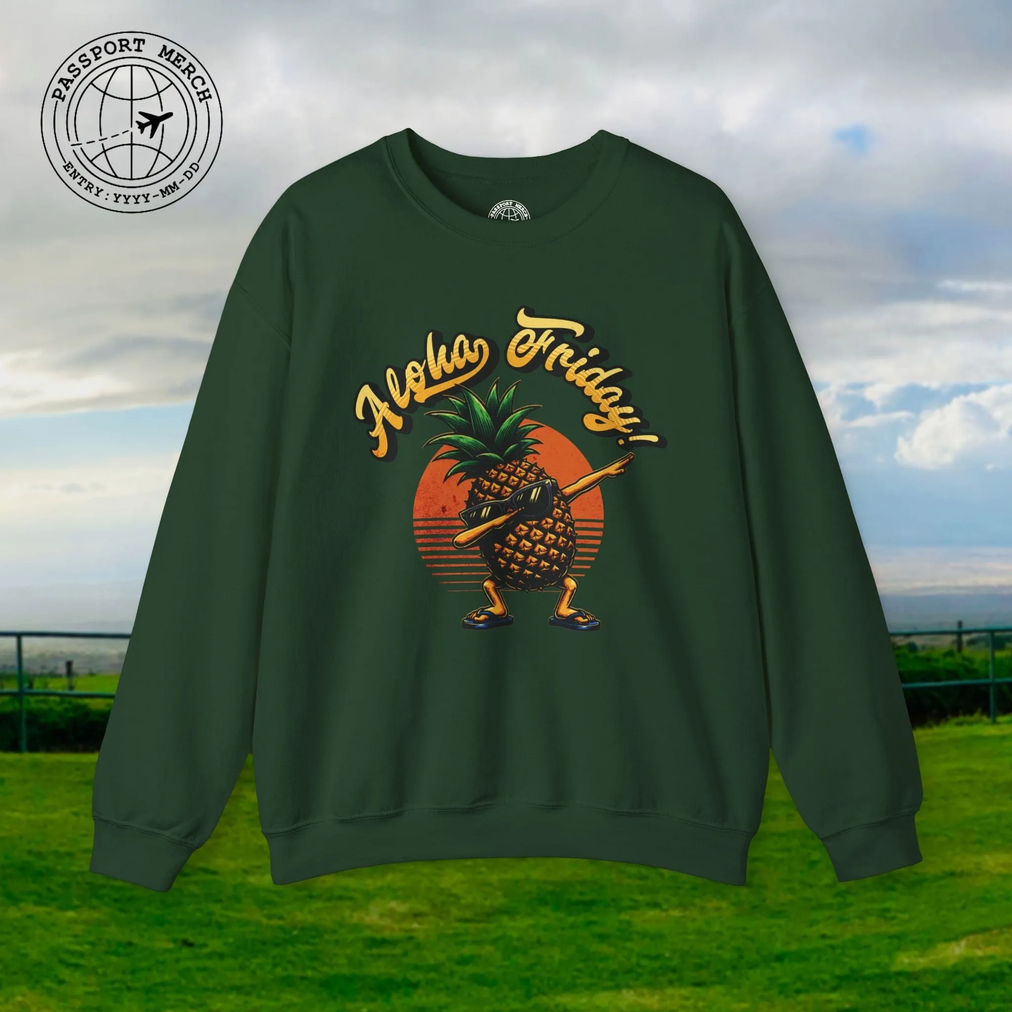 Aloha Friday Dabbing Pineapple Hawaii Crewneck