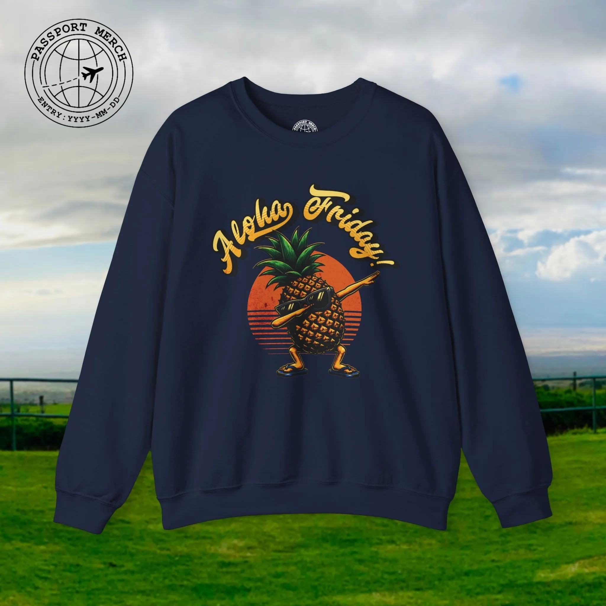Aloha Friday Dabbing Pineapple Hawaii Crewneck