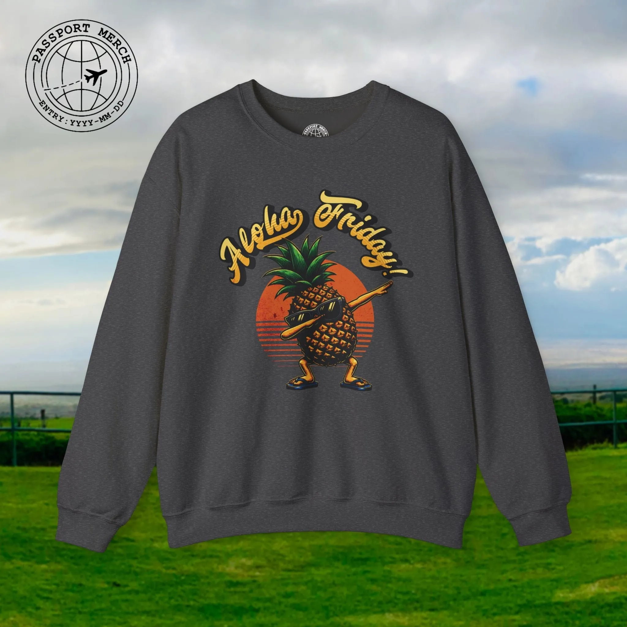 Aloha Friday Dabbing Pineapple Hawaii Crewneck