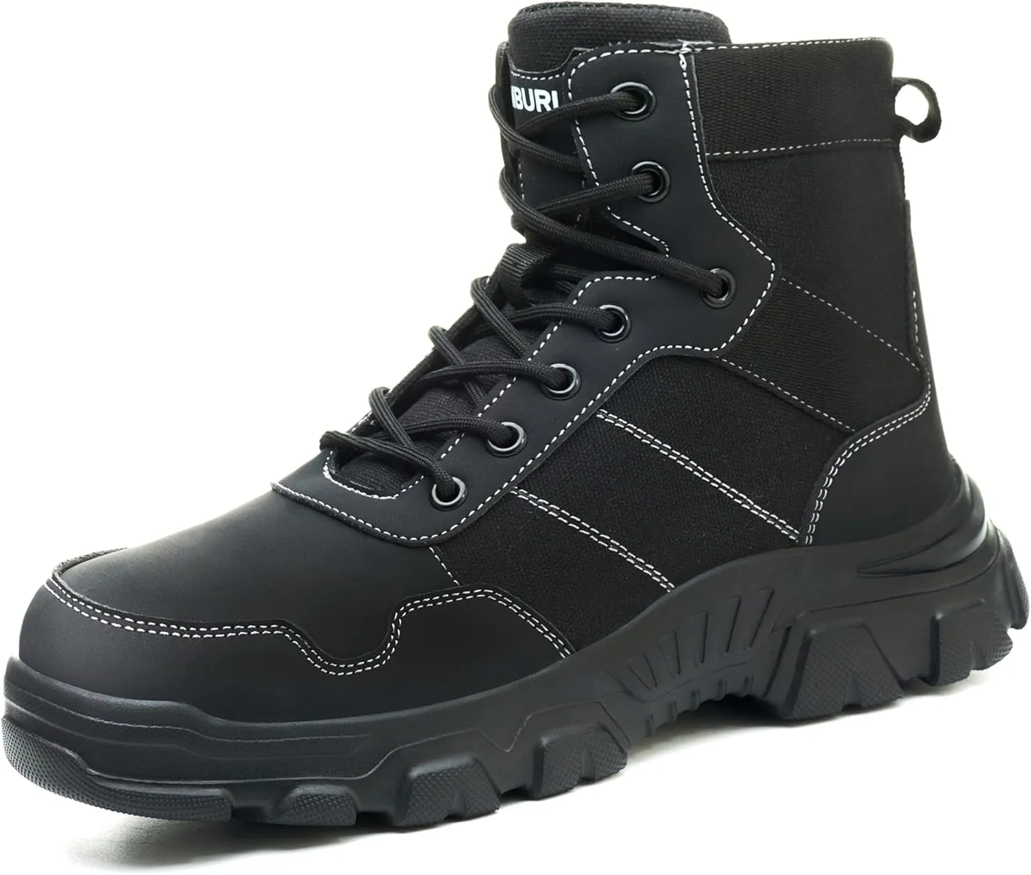Asiman Steel Toe Boots for Men Women Indestructible Safety Work Shoes Breathable Lightweight High Top Steel Toe Safety Shoes Slip Resistant Construction Work Boots