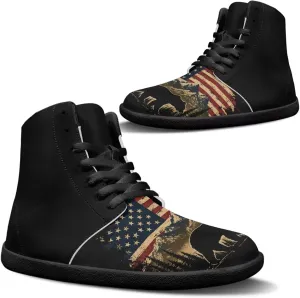 Barefoot Shoes for Men Comfortable Zero Drop Tennis Running Hiking Workout Shoes Wide Toe Box Anti-Skid Waterproof Sneakers for Teen Boys Black US 5-14