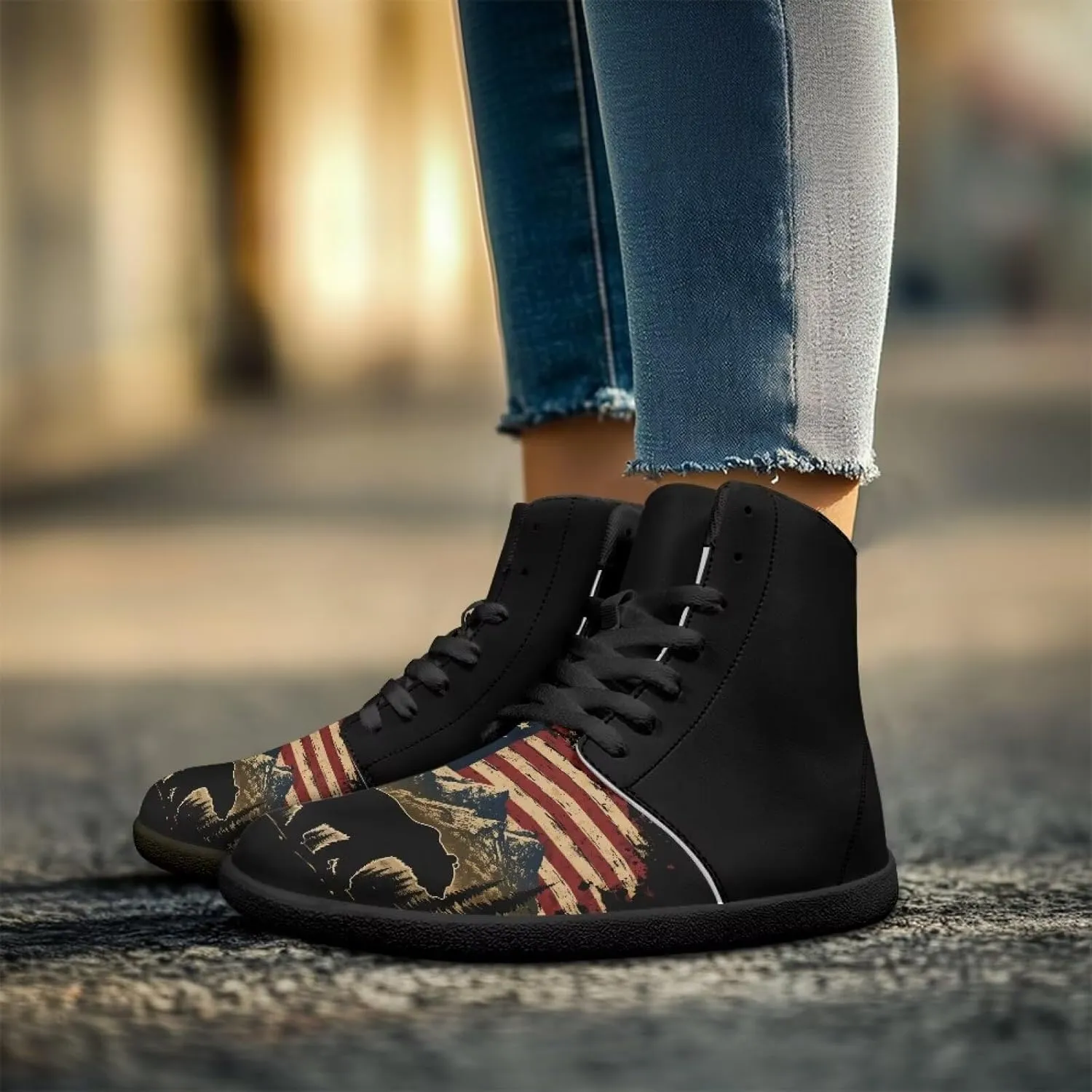 Barefoot Shoes for Men Comfortable Zero Drop Tennis Running Hiking Workout Shoes Wide Toe Box Anti-Skid Waterproof Sneakers for Teen Boys Black US 5-14