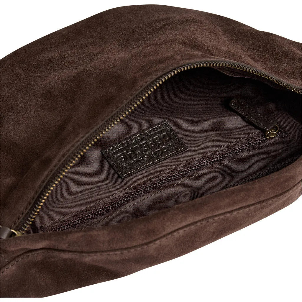 Beautiful suede bumbag / 16618 - Chocolate