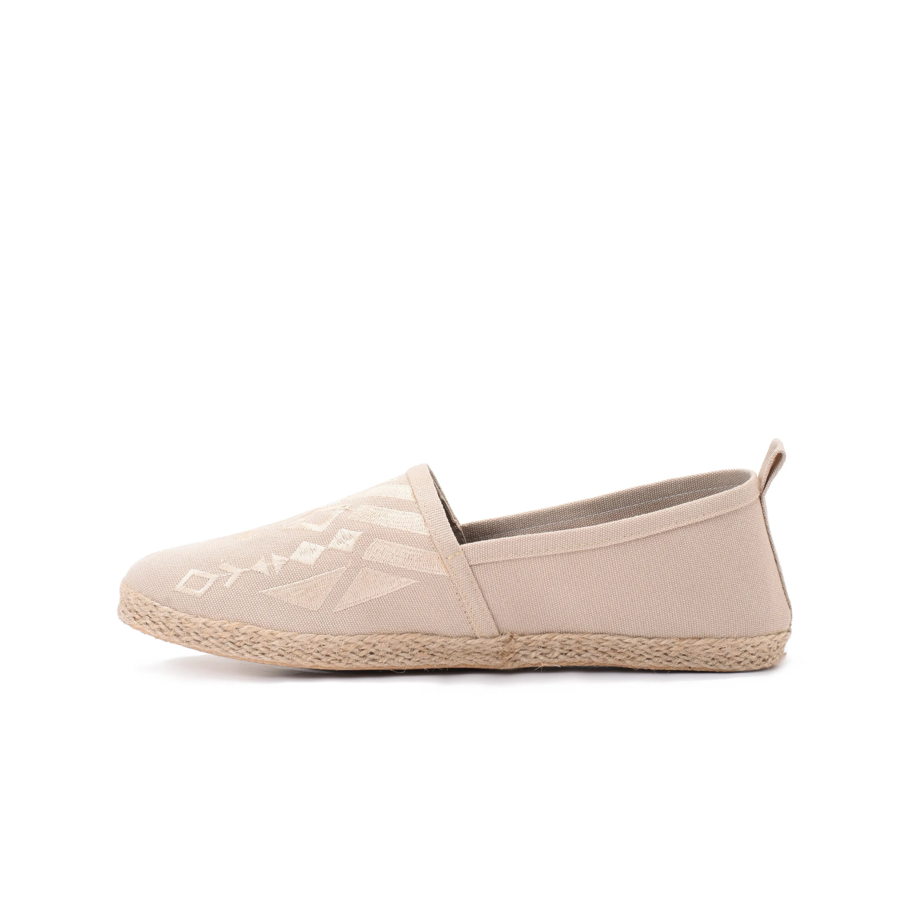 Beige Men Espadrilles with Beige embroideries -7003