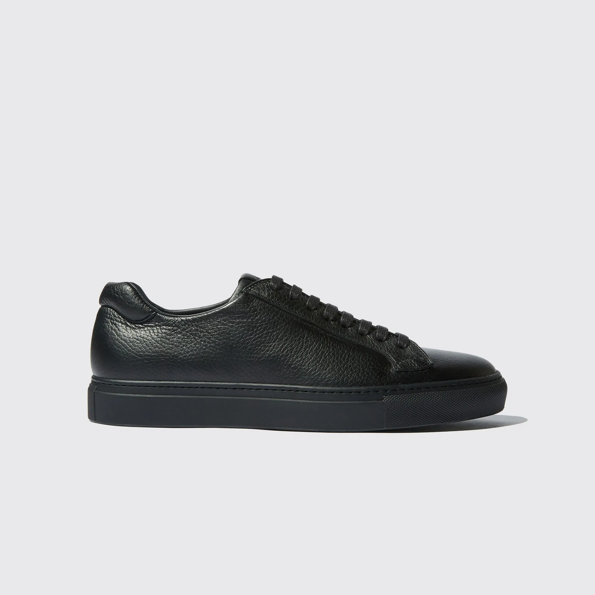 Black Leather Kendall Lace Up Sneakers - AW24