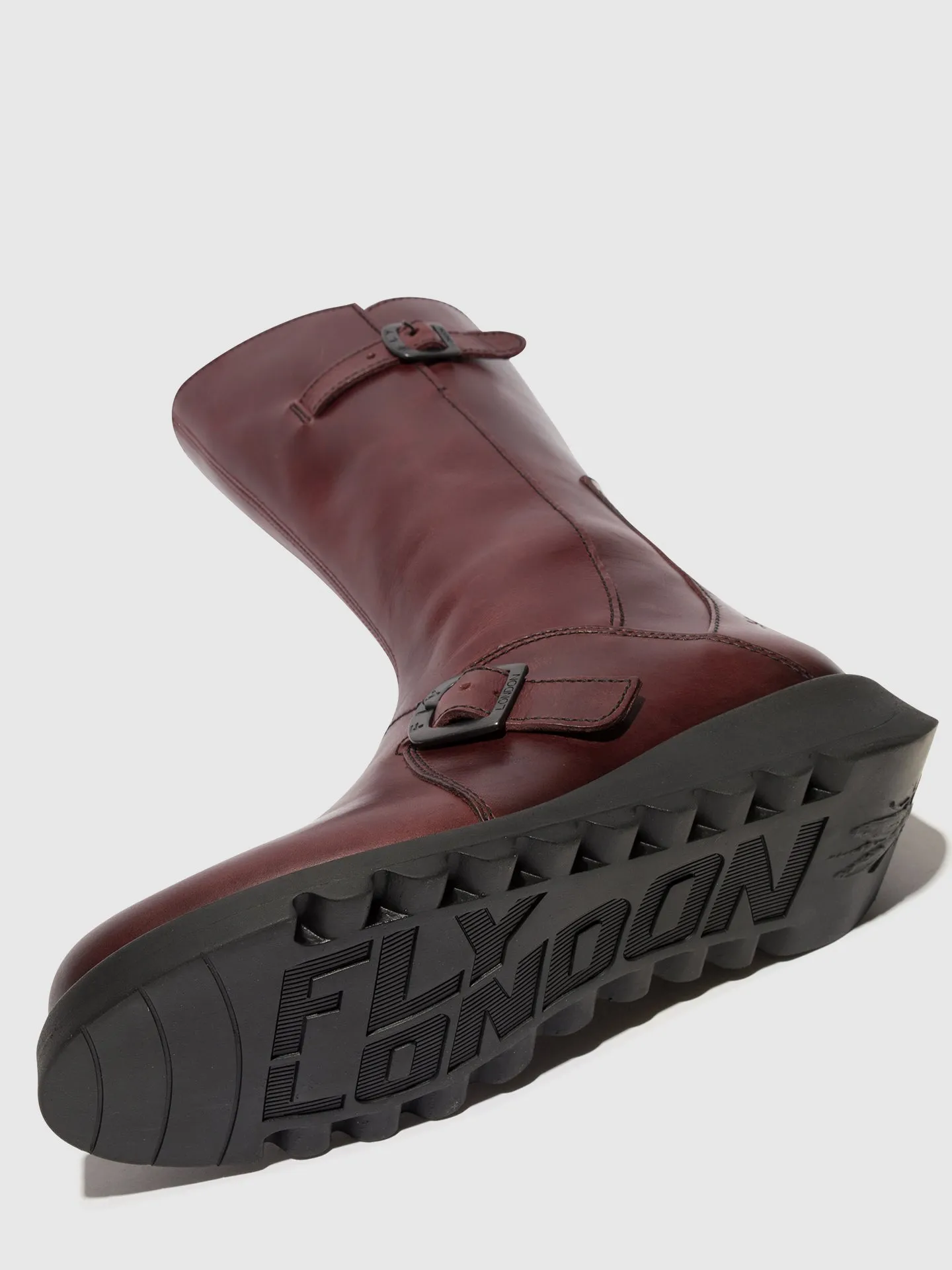 Buckle Boots MES 2 WINE(BLACK SOLE)