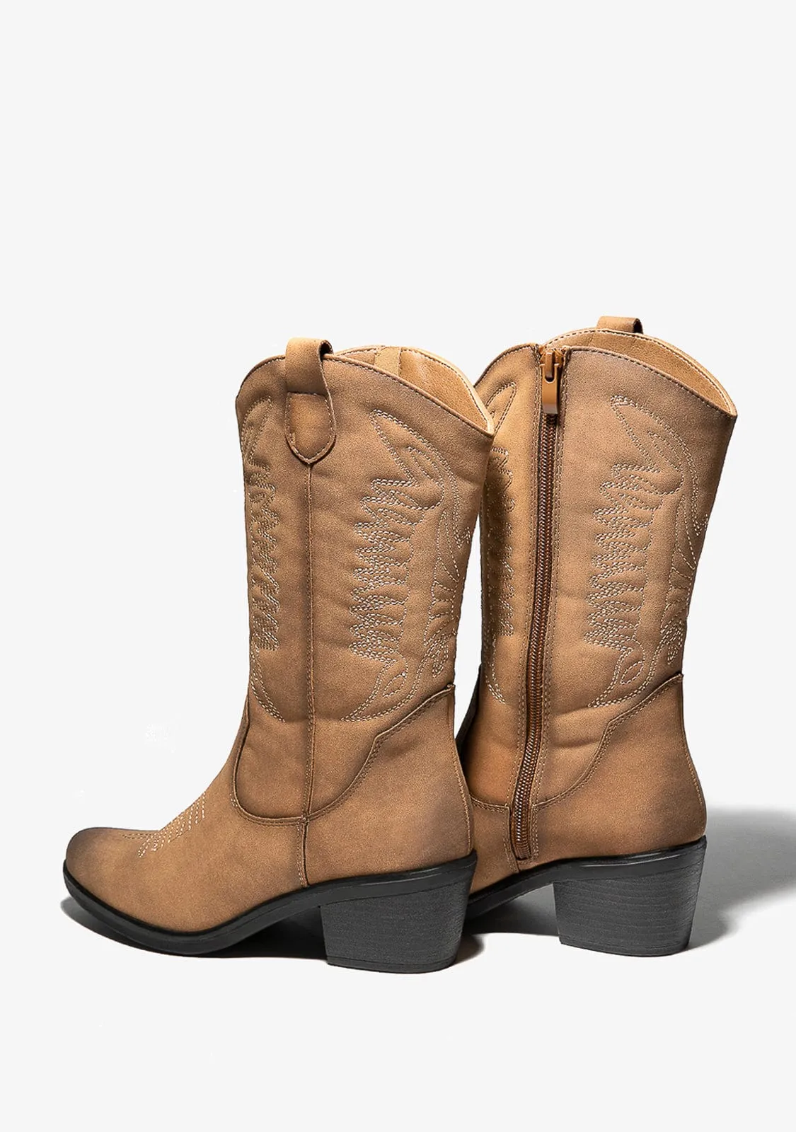Camel Cowboy Boots Nobuck