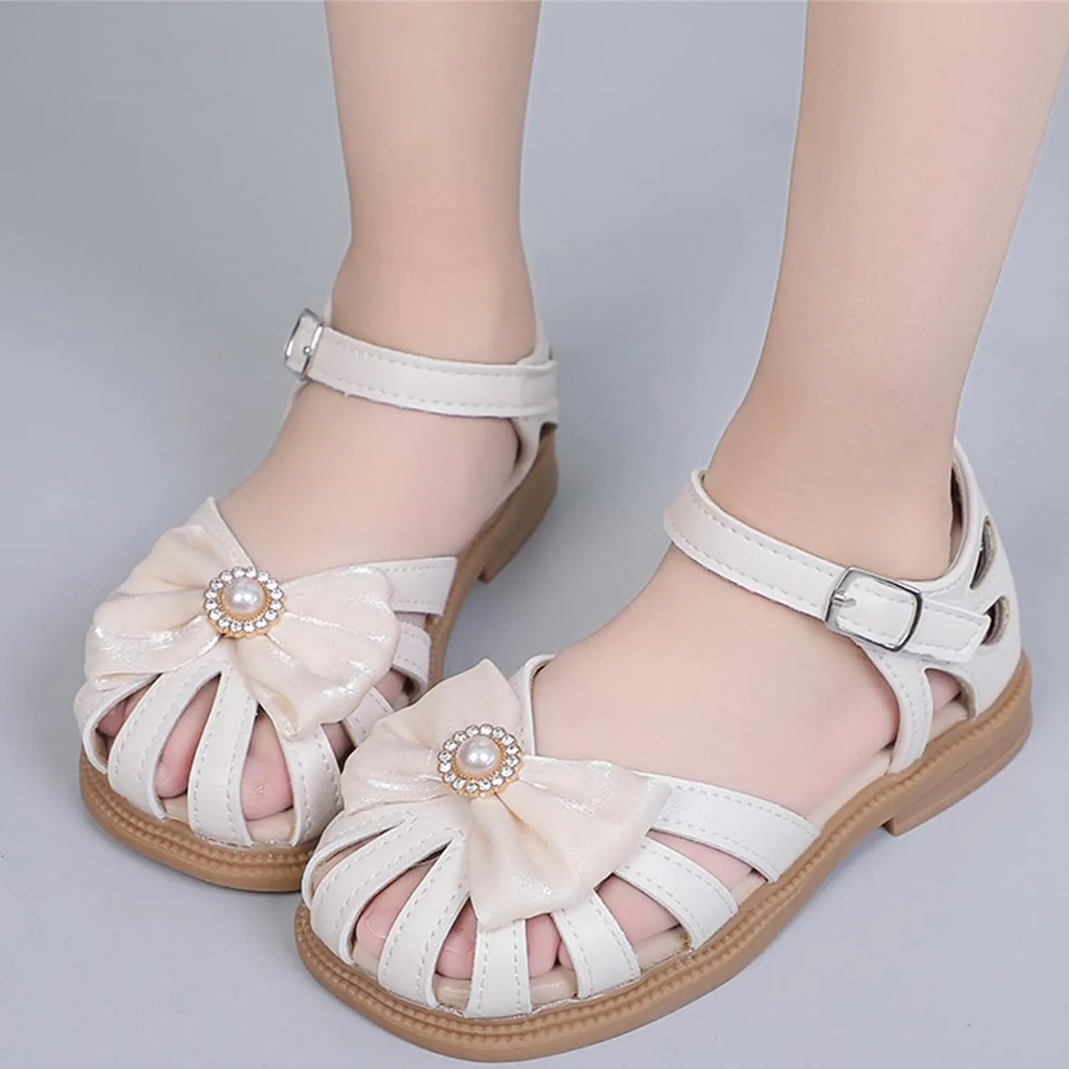 Children Shoes Flat Sandals Hollow Beach Shoes Fashion Soft Sole Girls Boys Casual Sandals Little Girls Dress Sandals (Beige, 3 Big Kids)