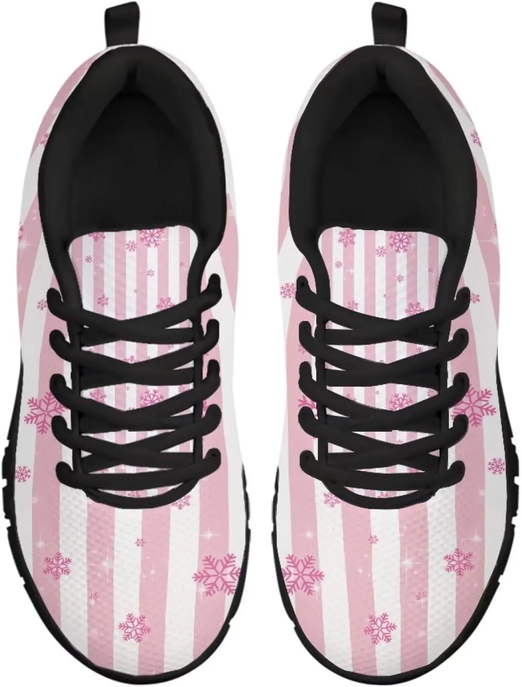 Christmas Sneakers for Women Flat Soft Low-Top Outdoor Running Sneakers for Ladies Lace-Up Non-Slip Workout Hiking Shoes for Teen Girls US 5-12