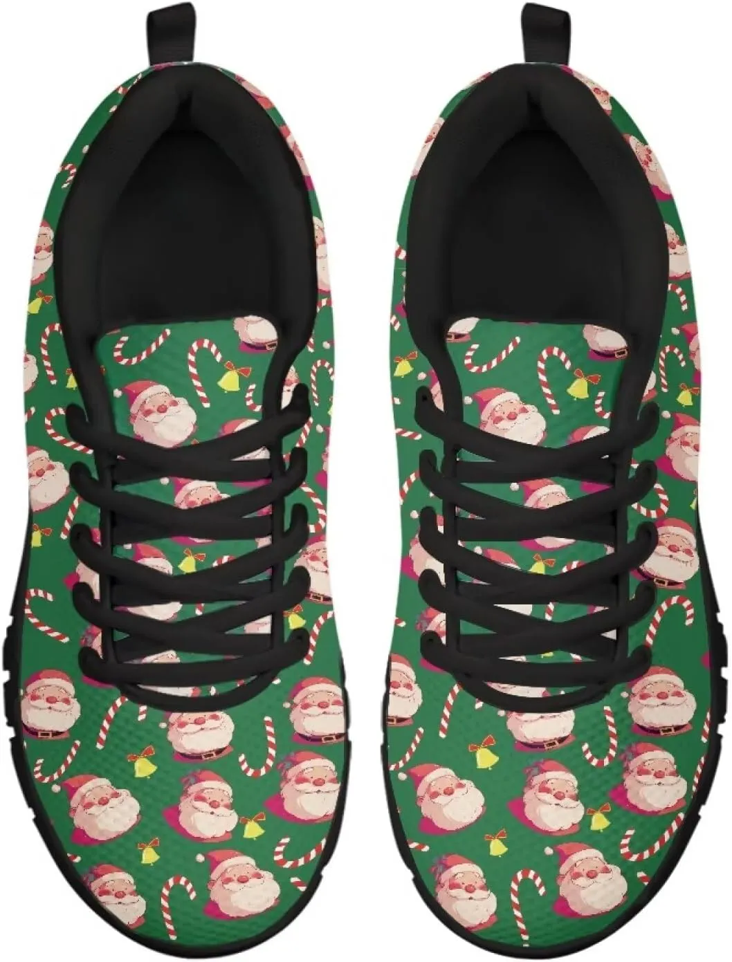 Christmas Sneakers for Women Flat Soft Low-Top Outdoor Running Sneakers for Ladies Lace-Up Non-Slip Workout Hiking Shoes for Teen Girls US 5-12