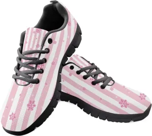 Christmas Sneakers for Women Flat Soft Low-Top Outdoor Running Sneakers for Ladies Lace-Up Non-Slip Workout Hiking Shoes for Teen Girls US 5-12