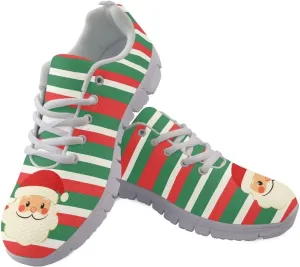 Christmas Women's Sneakers Comfortable Anti-Skid Workout Tennis Sneakers for Womens Low-Top Lightweight Lace-Up Outdoor Walking Shoes for Ladies US 5-12