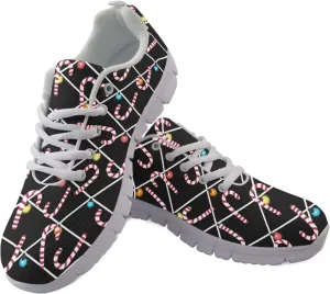 Christmas Women's Sneakers Soft Lightweight Anti-Skid Workout Tennis Sneakers for Womens Low-Top Lace-Up Outdoor Exercise Walking Shoes for Ladies US 5-12