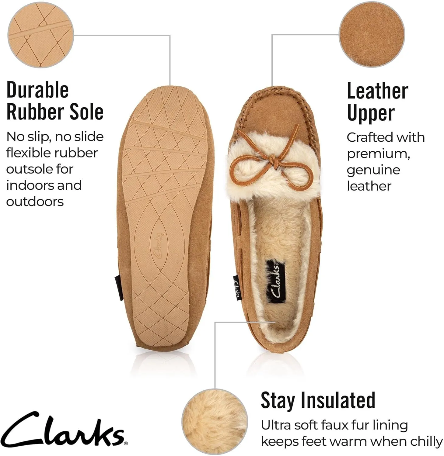 Clarks Women's, Suede Moccasin Slipper