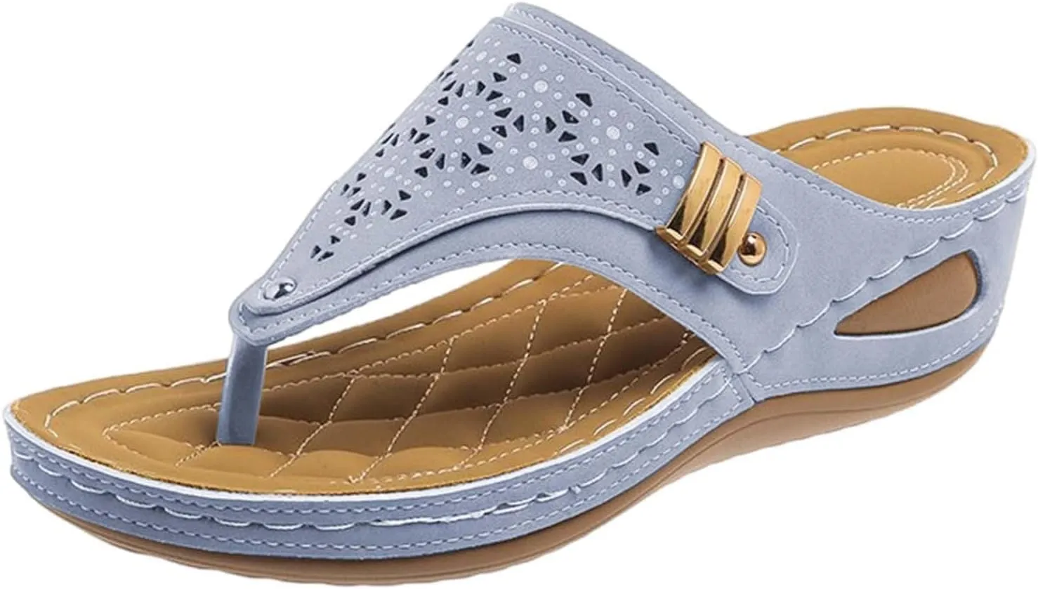 CRNTCEM Womens Sandals with Arch Support Slip On Orthotic Flip Flops Comfy Plantar Fasciitis Yoga Mat Cushion Thong Sandals