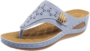 CRNTCEM Womens Sandals with Arch Support Slip On Orthotic Flip Flops Comfy Plantar Fasciitis Yoga Mat Cushion Thong Sandals