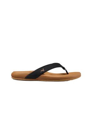 Cushion Harmony Flip Flops in Black & Tan