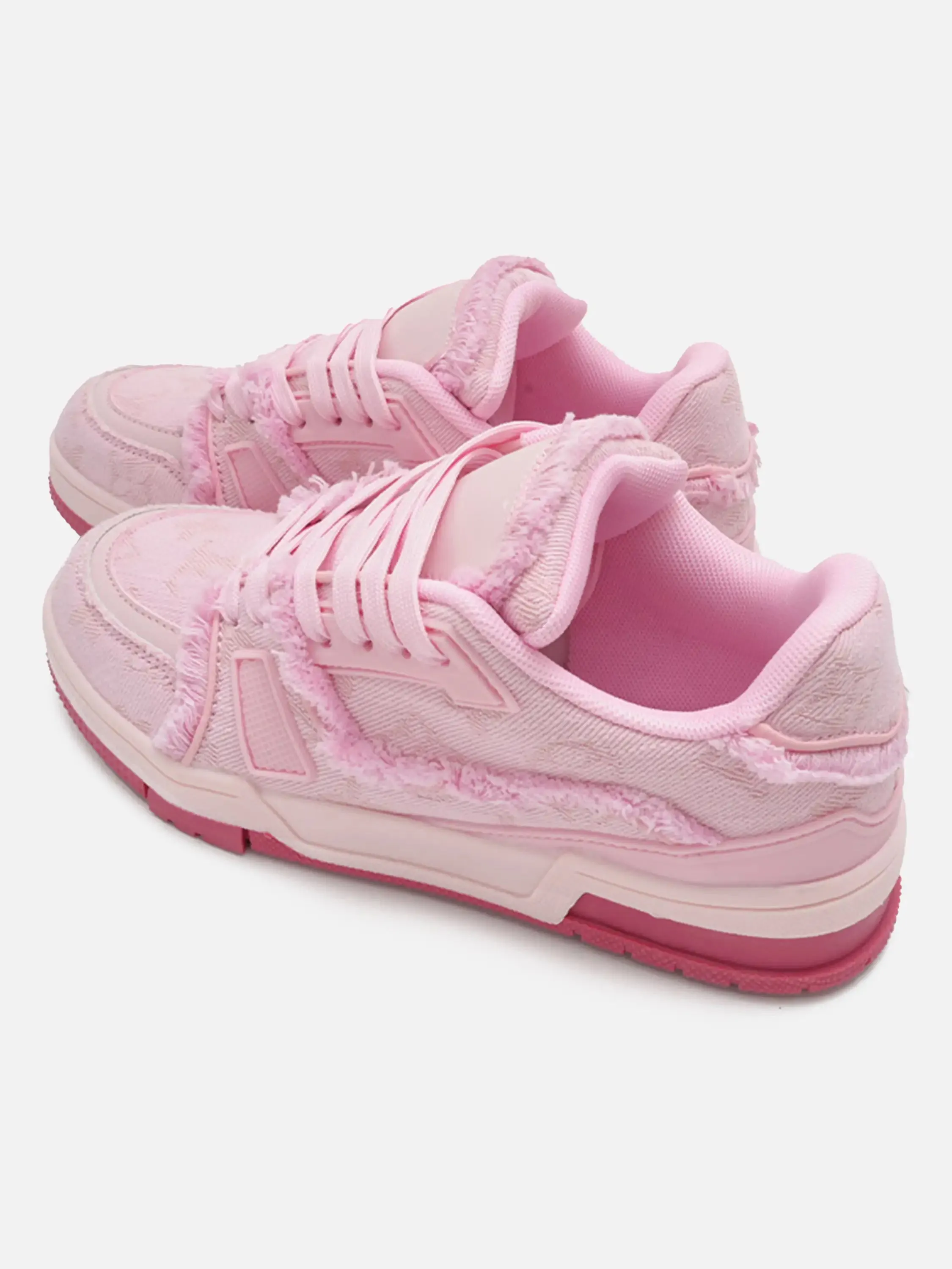 Denim Fringed Sneakers