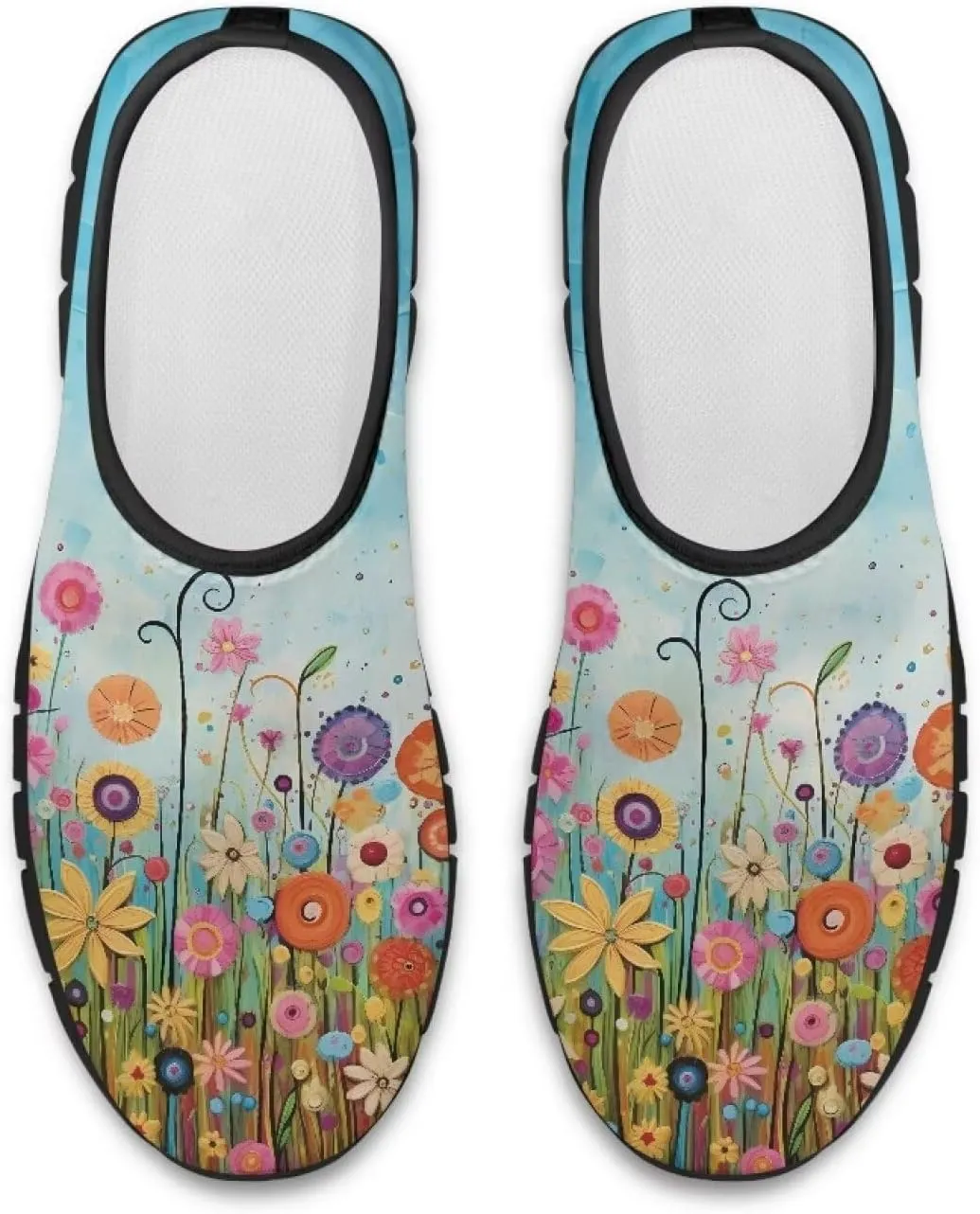 Doojoayie Floral Theme Shoes for Women Slip On Shoes Summer Casual Shoes for Travel