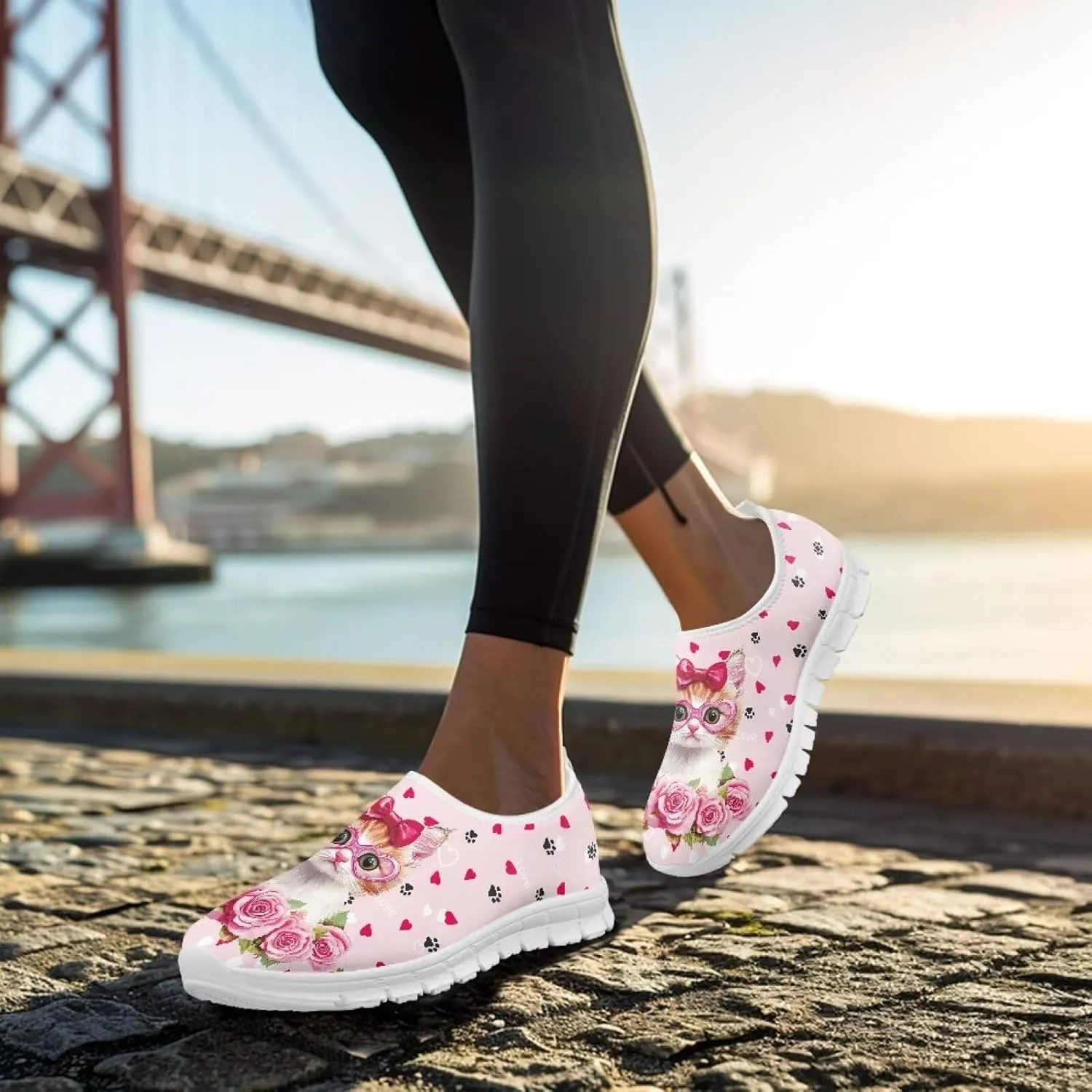 Doojoayie Shoes for Women Slip On Sneakers Novelty Holiday Couple Shoes Flat
