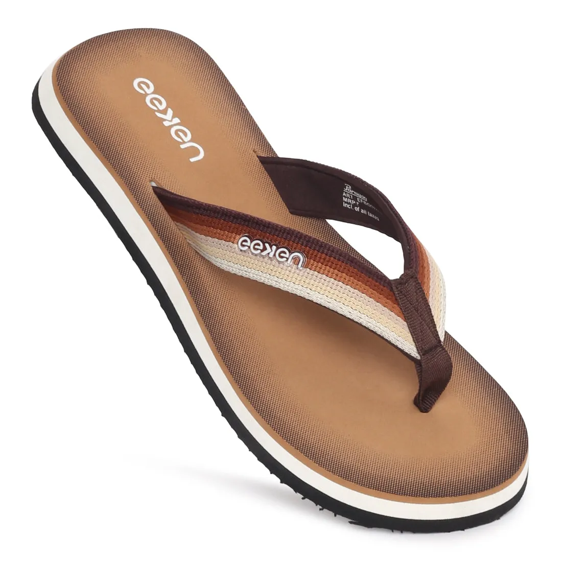Eeken EFBGO2402S Brown Lightweight Washable Dailywear Durable Flip Flops For Men