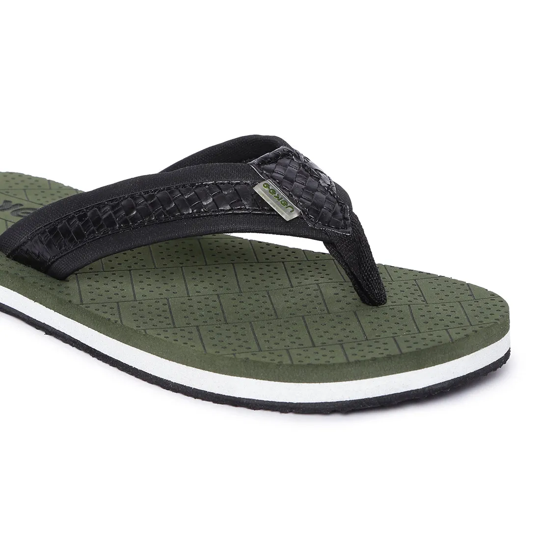 Eeken EFBGO2408 Olive Green Lightweight Washable Dailywear Durable Flip Flops For Men