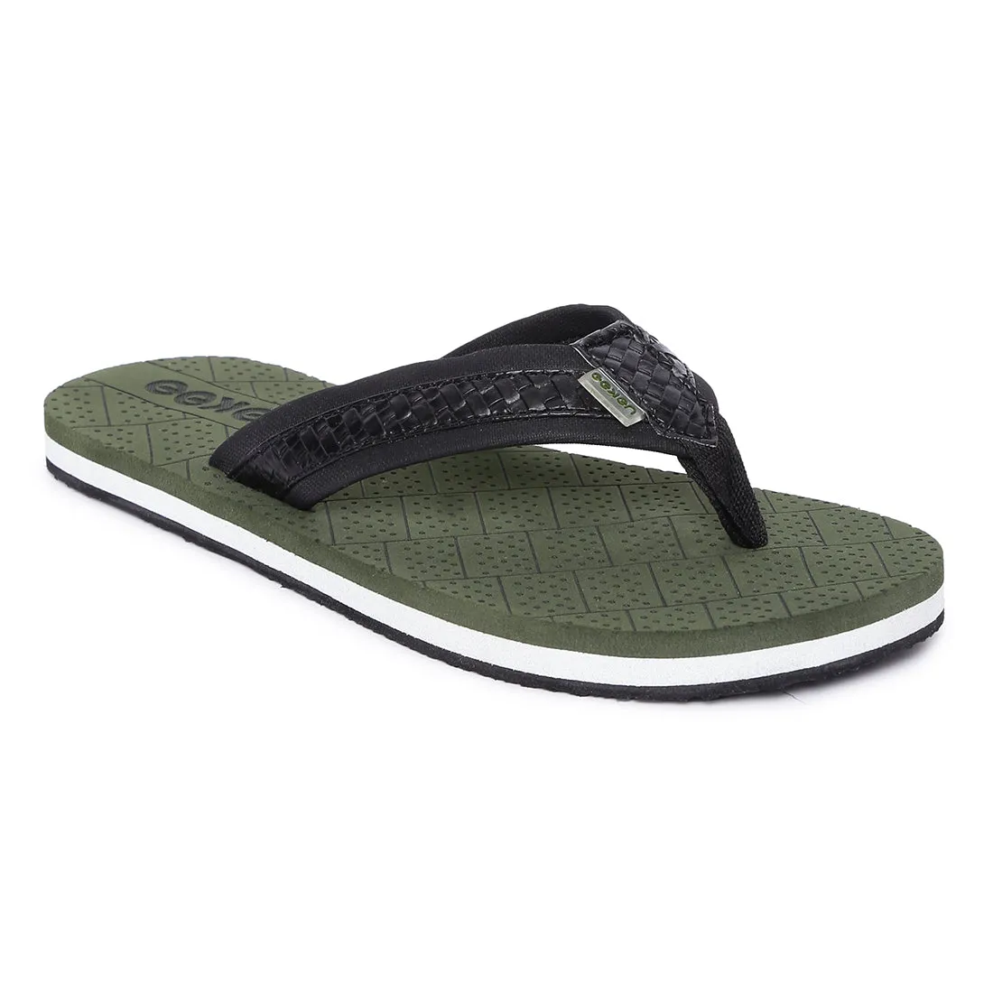 Eeken EFBGO2408 Olive Green Lightweight Washable Dailywear Durable Flip Flops For Men