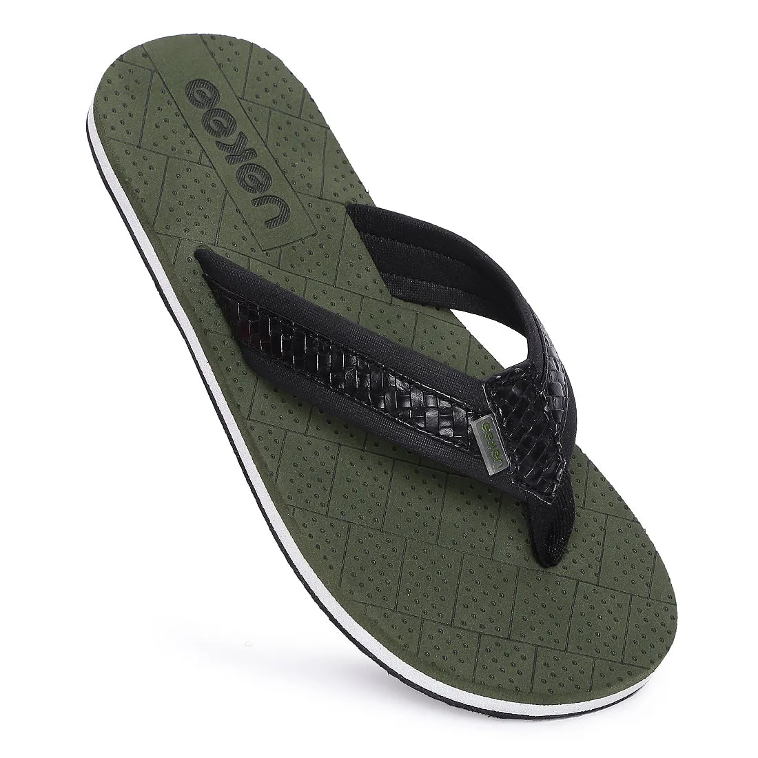 Eeken EFBGO2408 Olive Green Lightweight Washable Dailywear Durable Flip Flops For Men