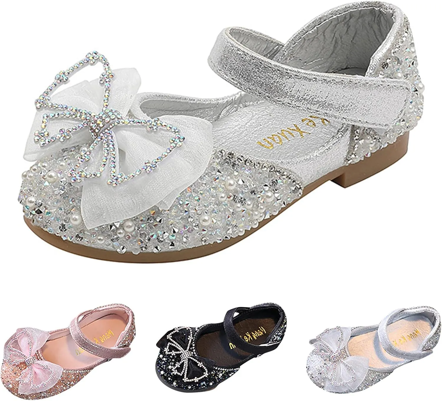 Fashion Spring and Summer Girls Sandals Dress Dance Performance Princess Shoes Sequin Sandals for Toddler Girls Size 7 (Black, 3-3.5 Years Toddler)