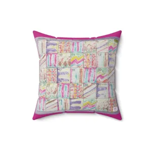 Faux Suede Square Pillow: Psychedelic Calendar(tm) - Seeped - Doublesided