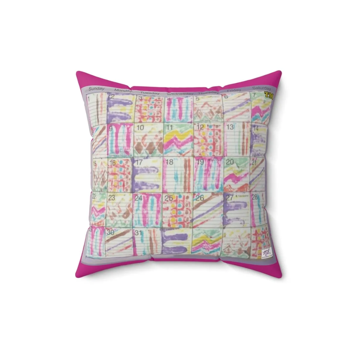 Faux Suede Square Pillow: Psychedelic Calendar(tm) - Seeped - Doublesided