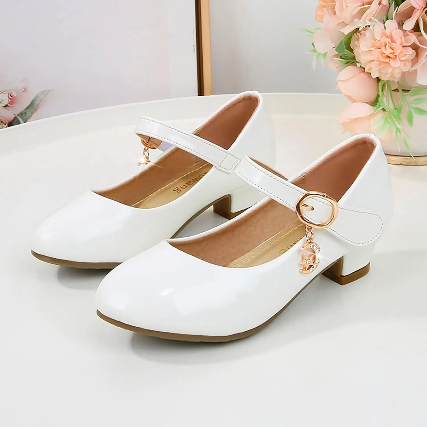 Girls High Heeled Shoes Shoes School Wedding Party Shoes Children Leather Shoes Dress Shoes Birthday Gift