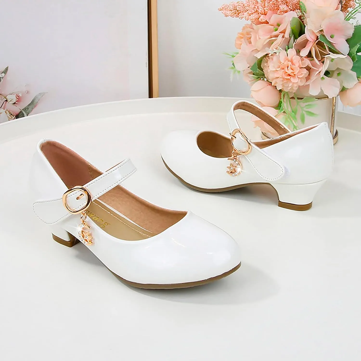 Girls High Heeled Shoes Shoes School Wedding Party Shoes Children Leather Shoes Dress Shoes Birthday Gift