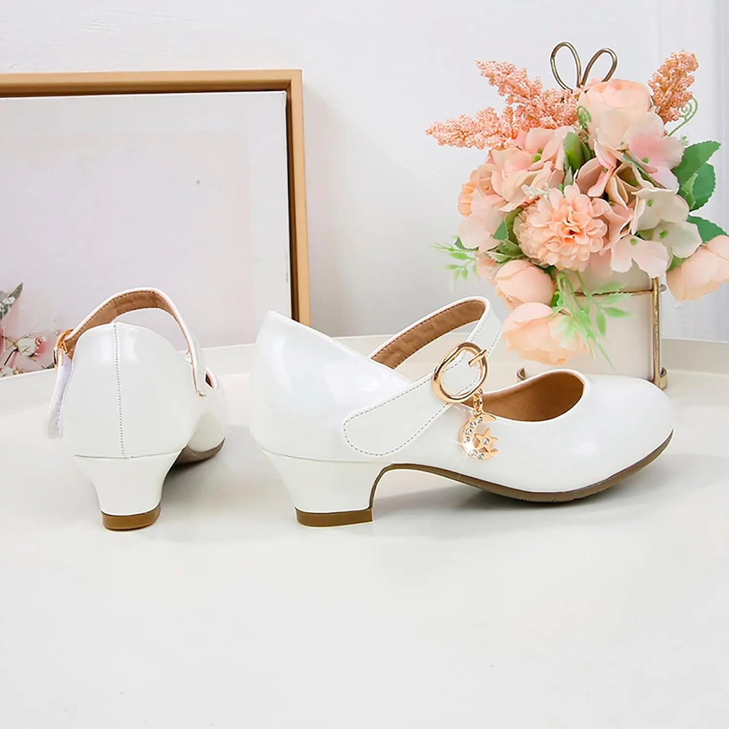 Girls High Heeled Shoes Shoes School Wedding Party Shoes Children Leather Shoes Dress Shoes Birthday Gift