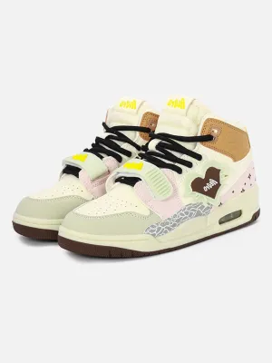 Heart Colorblock Mid-top Sneakers