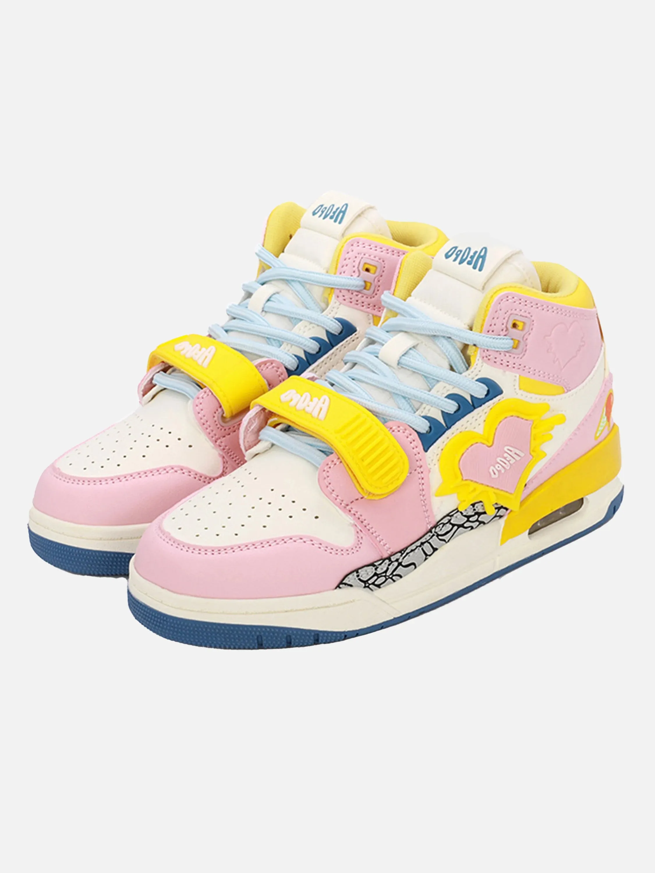 Heart Colorblock Mid-top Sneakers