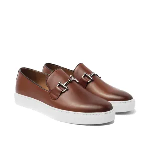 Height Increasing Tan Leather Alvin Horse Bit Sneakers