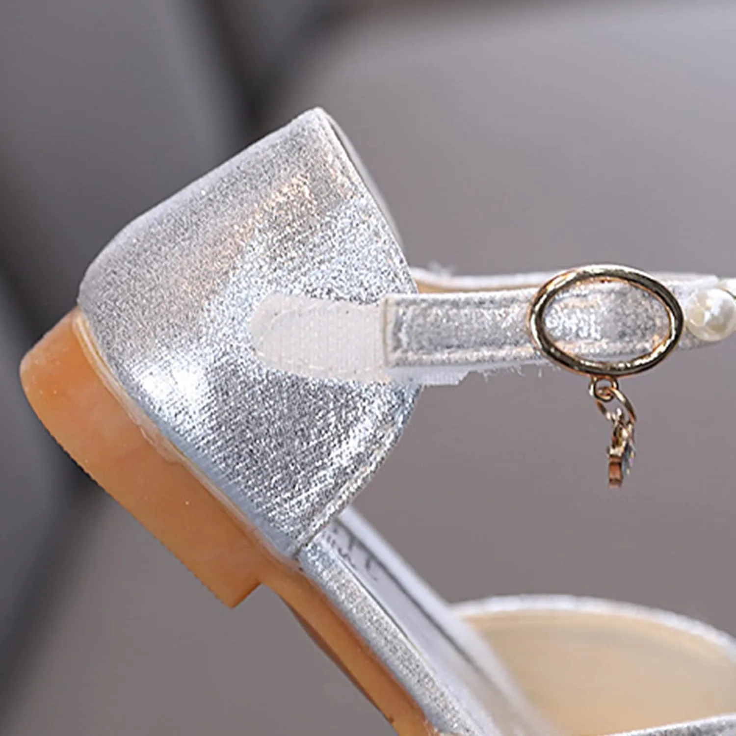 Kids Girls Sandal Bowknot Pearl Mary Jane Dress Shoes Wedding Party Glittler Shoes Kid Slip On Close Toe Sandal