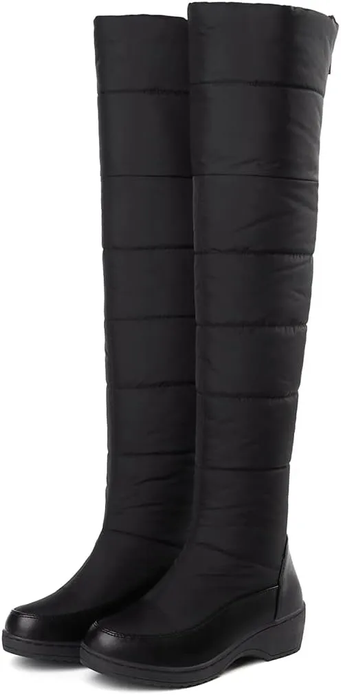 KUUTGG Women's Winter Over The Knee Thigh High Snow Boots Waterproof Rain Warm Fur Wide Calf Tall Snow Boot