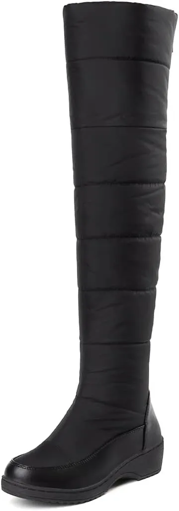 KUUTGG Women's Winter Over The Knee Thigh High Snow Boots Waterproof Rain Warm Fur Wide Calf Tall Snow Boot